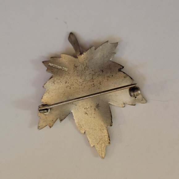 Vintage Forstner Sterling Silver Maple Leaf Brooch Pin - Picture 3 of 6